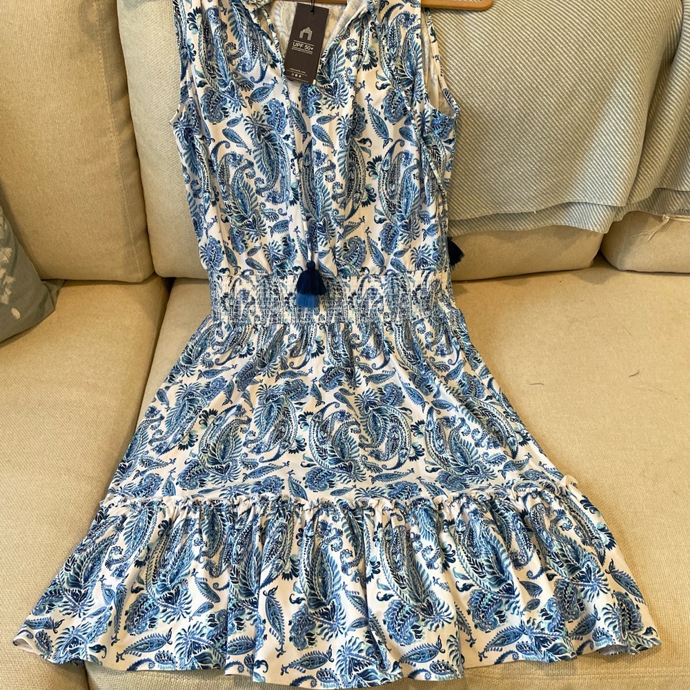 Cabana Life Blue Paisley Sleeveless Dress